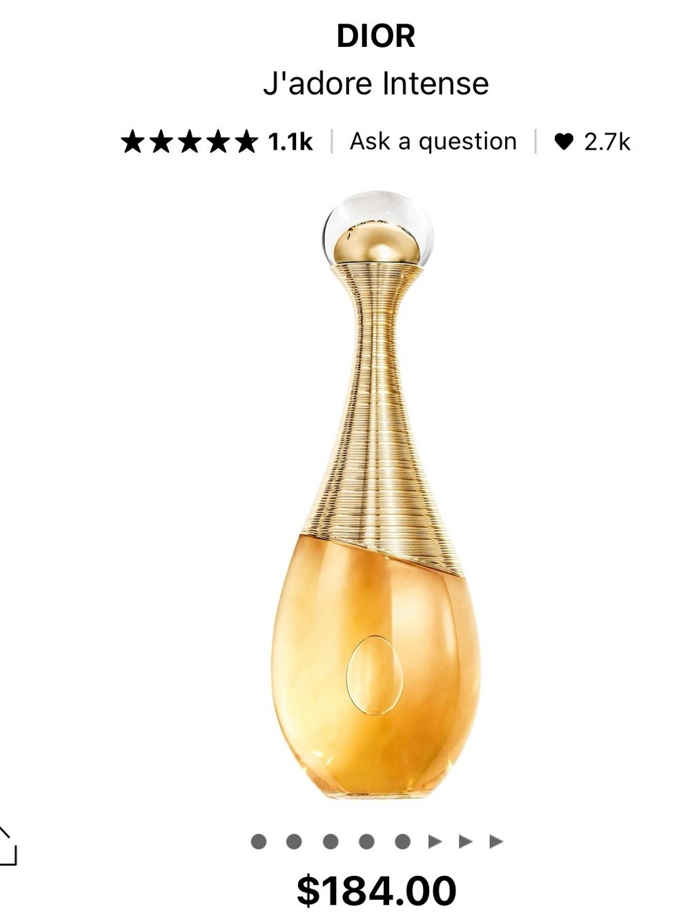 Dior Gold and Amber Decorative Bottle Accent